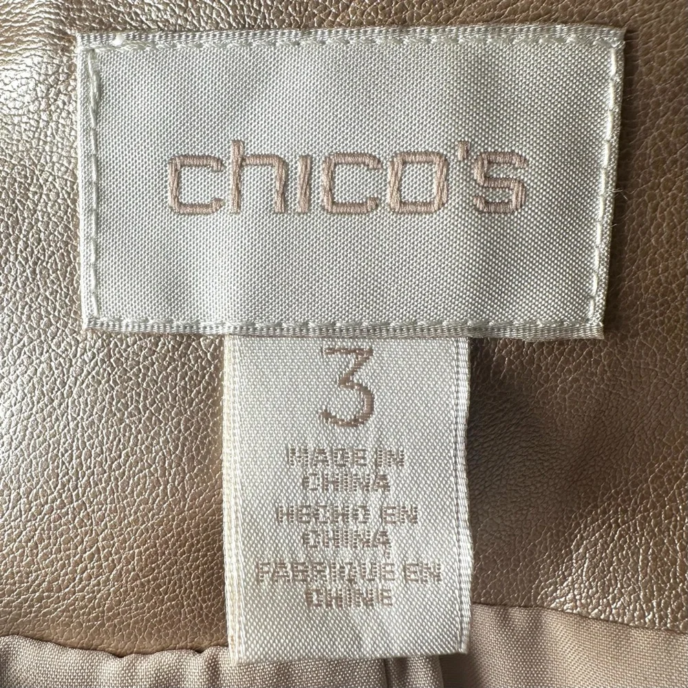 Chico's EUC Gold Leather Jacket - Picture 5 of 6